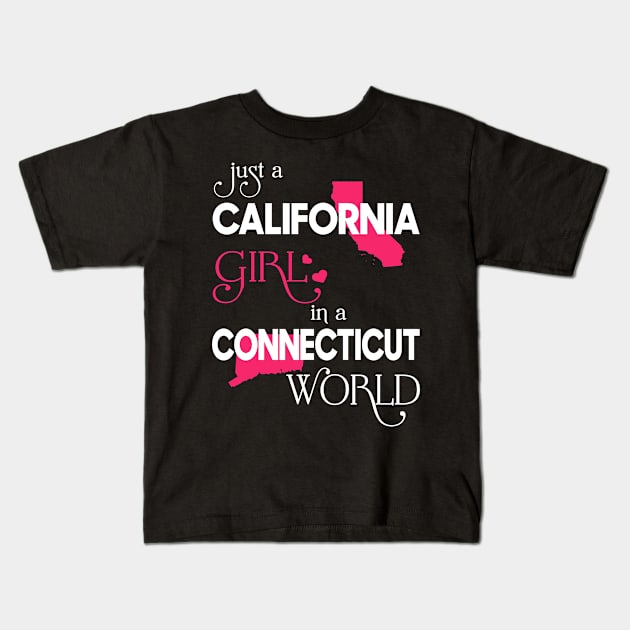 Just California Girl In Connecticut World Kids T-Shirt by FaustoSiciliancl